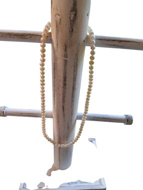 FRESHWATER Pearl NECKLACE w/ Sterling Silver Clasp WEDDING BRIDE WHITE 20 inches